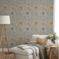 Papier peint Dahlia grimpant, Gris