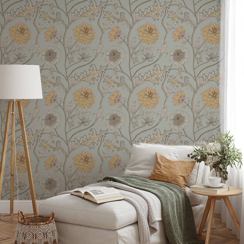 Papier peint Dahlia grimpant, Gris