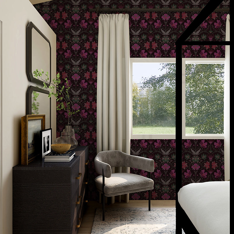 Papier peint Cosmos, violet tyrien