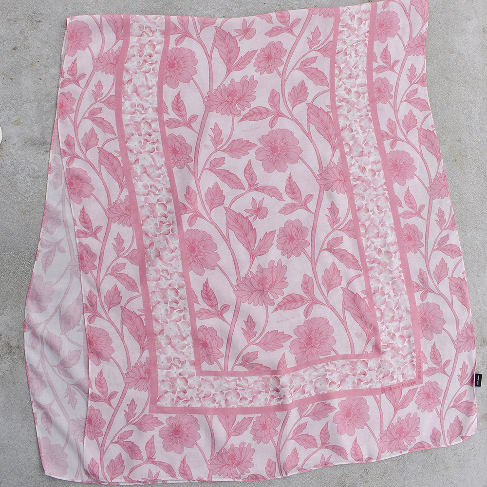 Écharpe en Modal Fleuri Rose