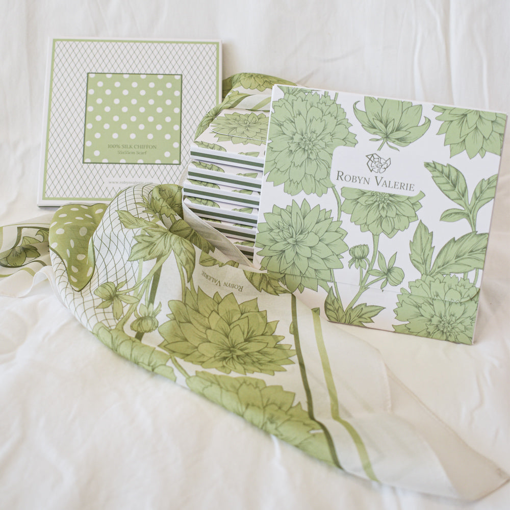 Pistachio Silk Chiffon Scarf
