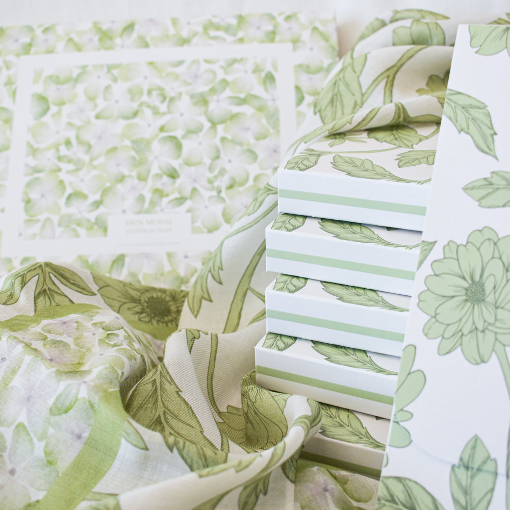 Green Floral Modal Scarf