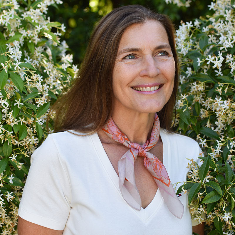 Tamarillo Silk Chiffon Scarf