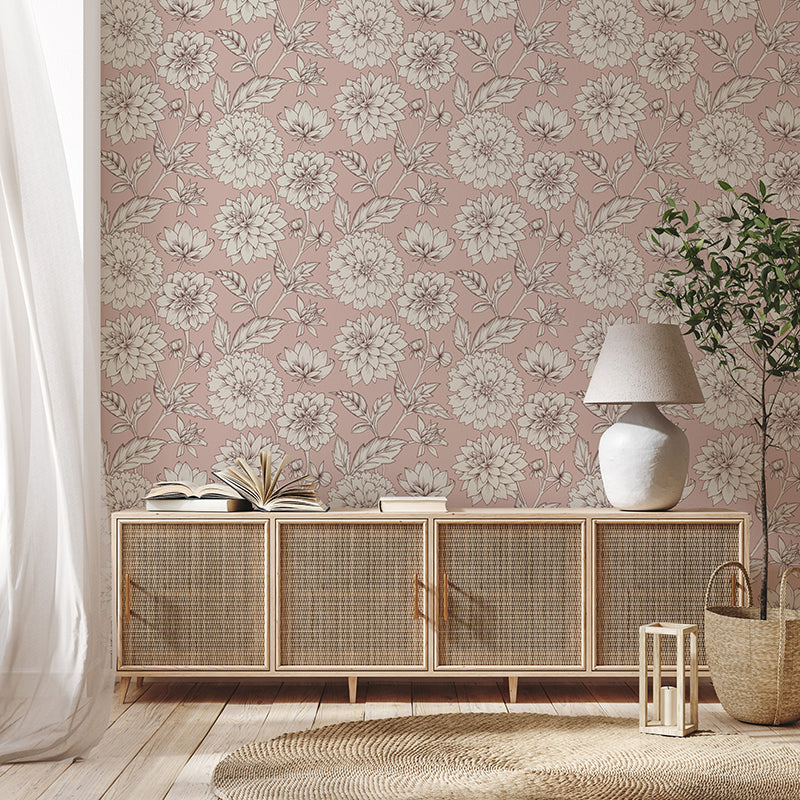 Papier peint Dahlia Retombant, Rosetta