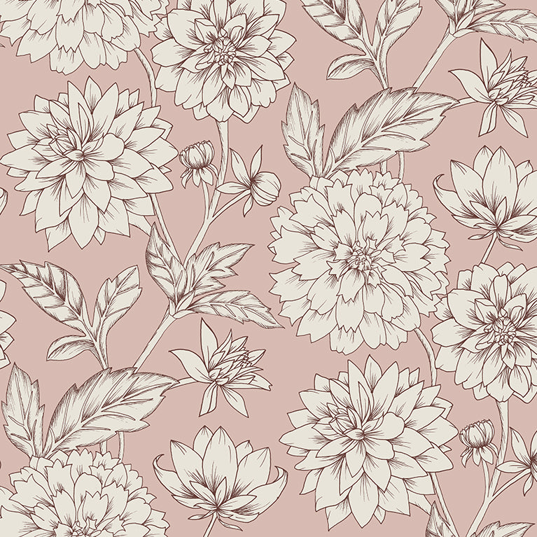 Papier peint Dahlia Retombant, Rosetta
