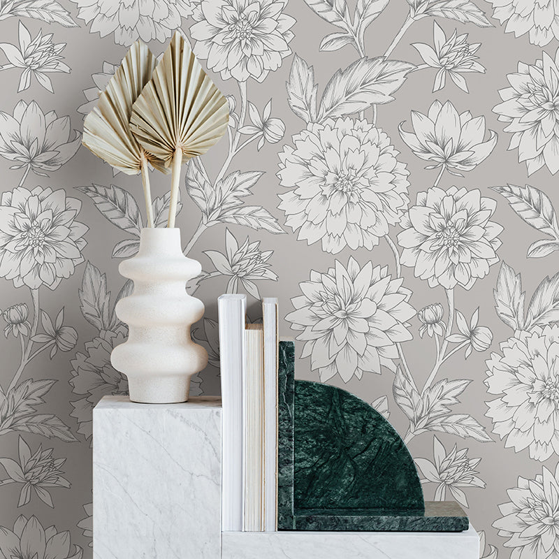Papier peint Dahlia Retombant, Rosetta