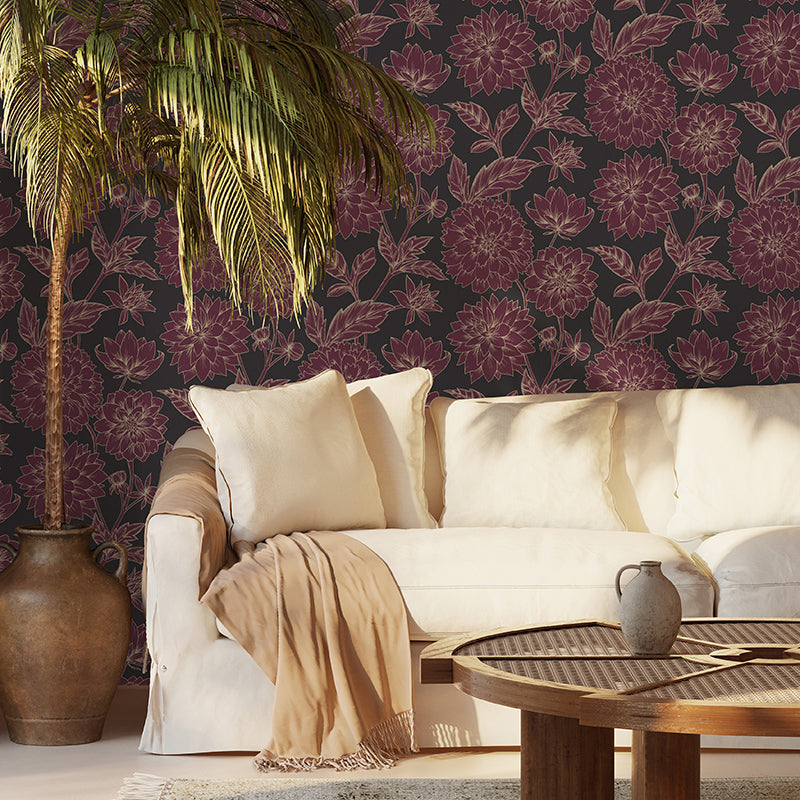 Papier peint Dahlia Retombant, Rosetta