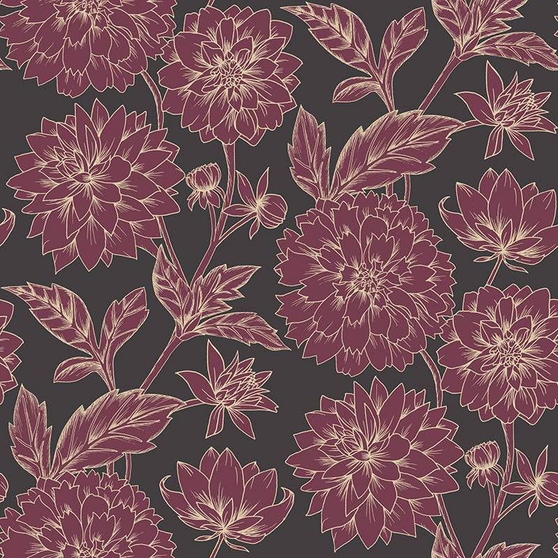 Papier peint Dahlia Retombant, Rosetta