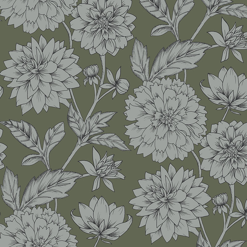 Papier peint Dahlia Retombant, Rosetta