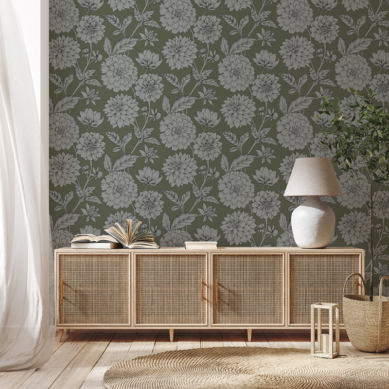 Papier peint Dahlia Retombant, Rosetta