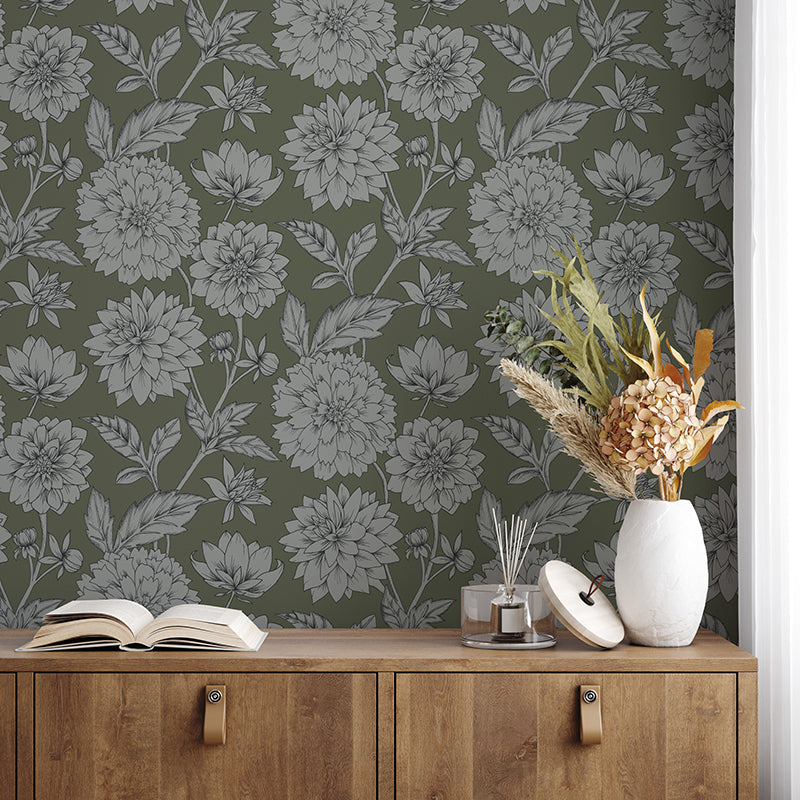 Papier peint Dahlia Retombant, Rosetta