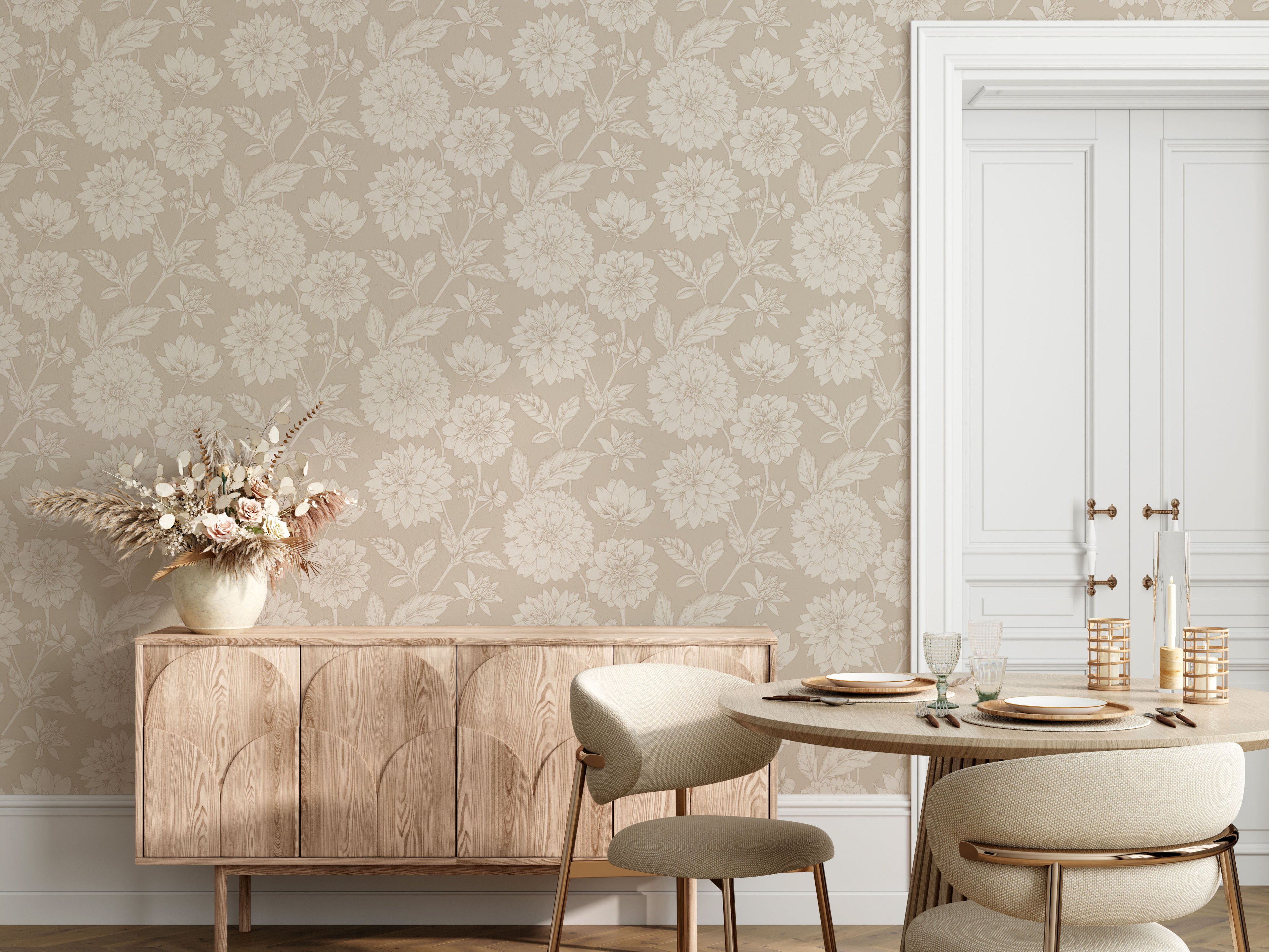 Papier peint Dahlia Retombant, Rosetta