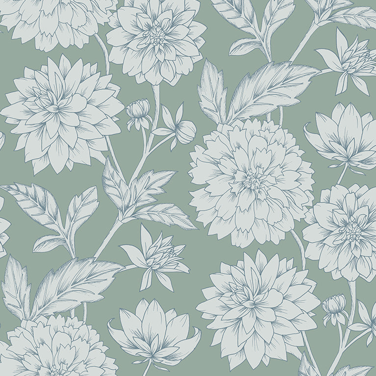 Papier peint Dahlia Retombant, Rosetta
