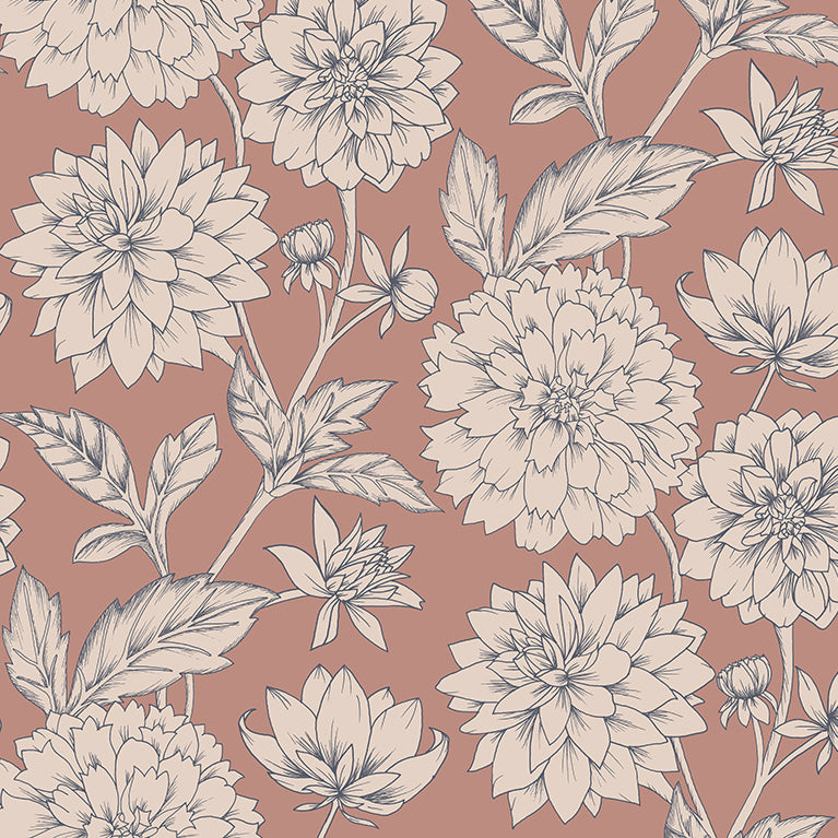 Papier peint Dahlia Retombant, Rosetta