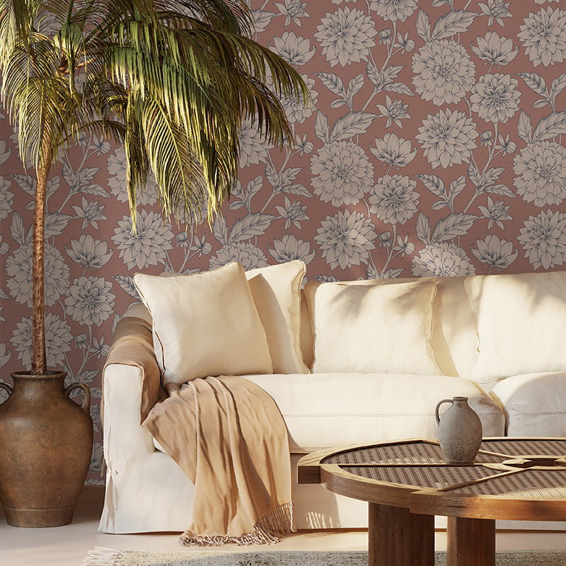 Papier peint Dahlia Retombant, Rosetta