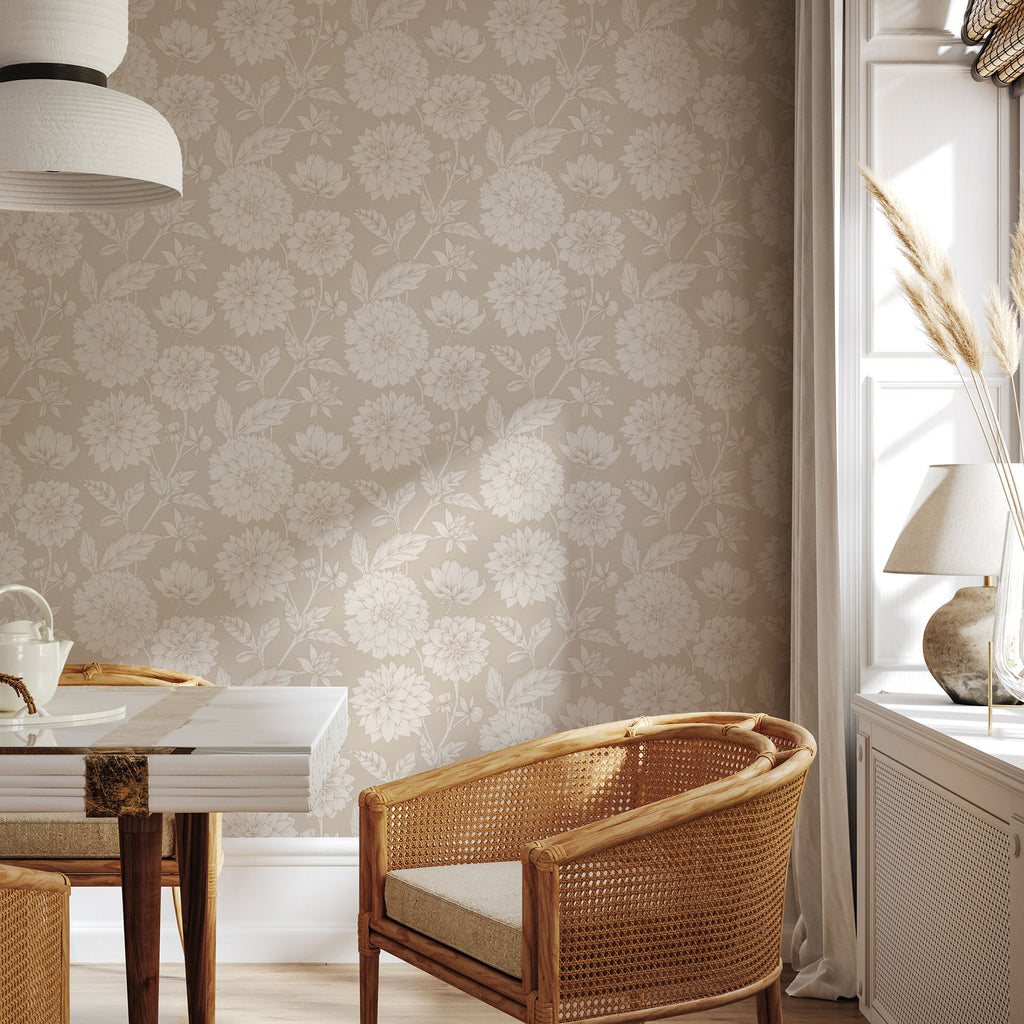 Papier peint Dahlia Retombant, Rosetta