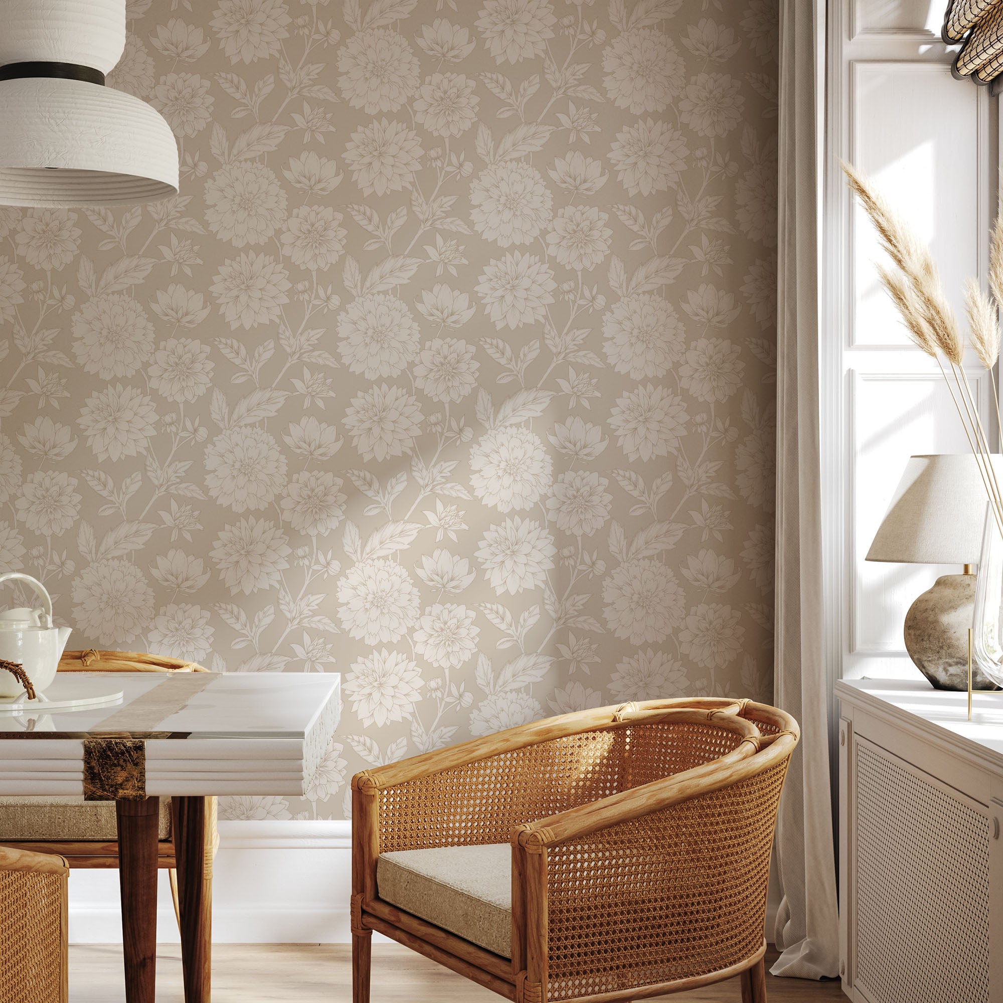 Papier peint Dahlia Retombant, Rosetta