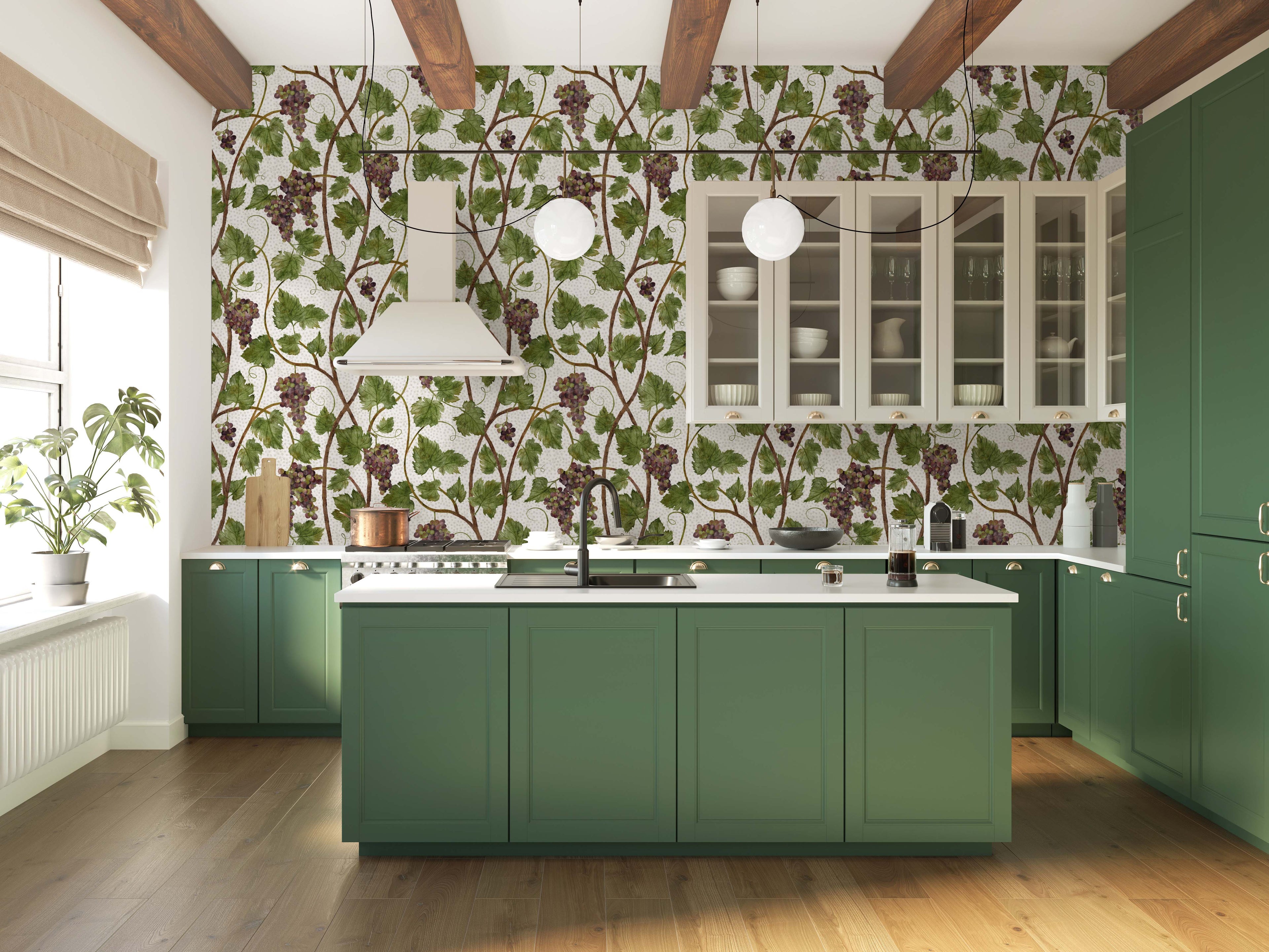Papier peint Dahlia Retombant, Rosetta