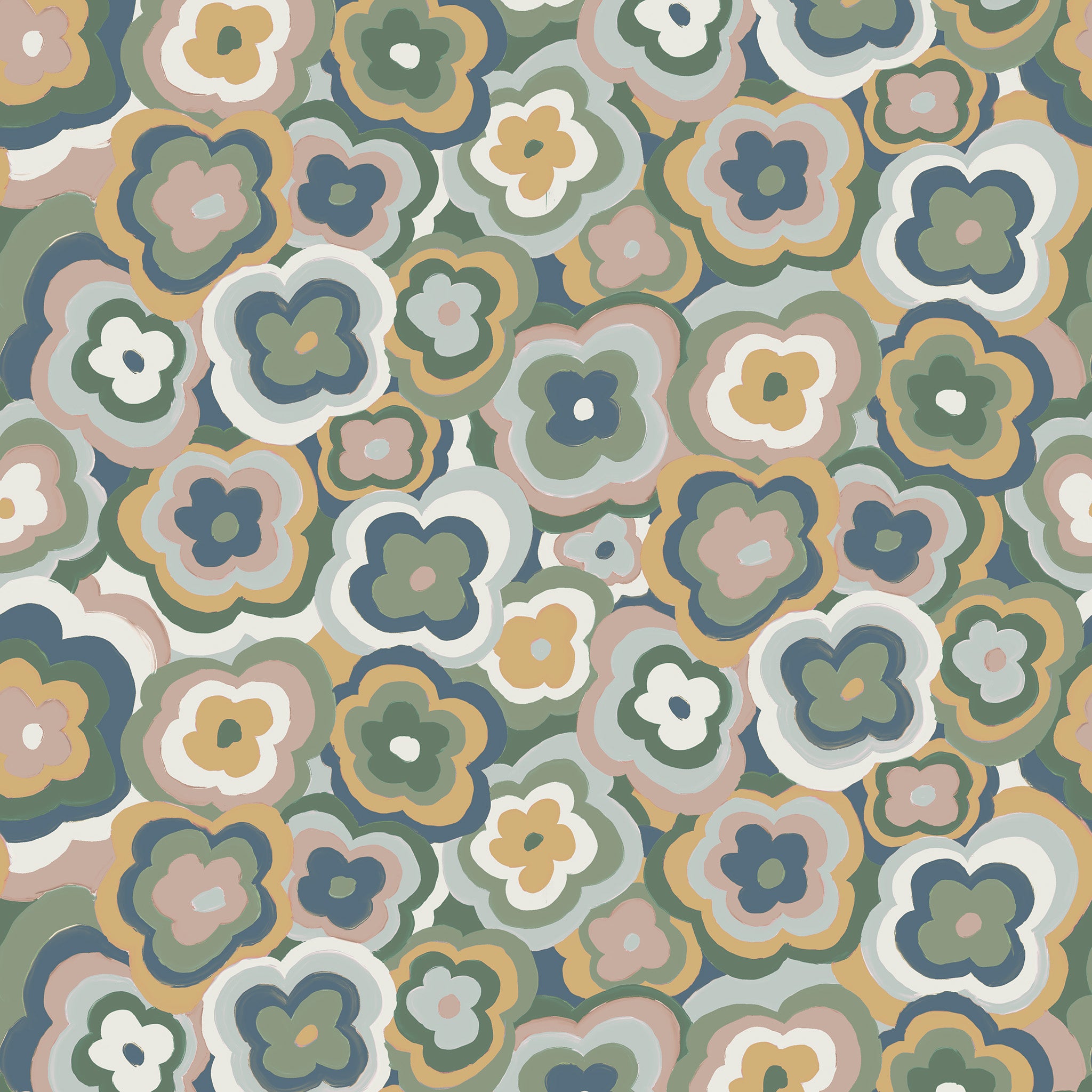 Papier peint Rétro Floral, Camo