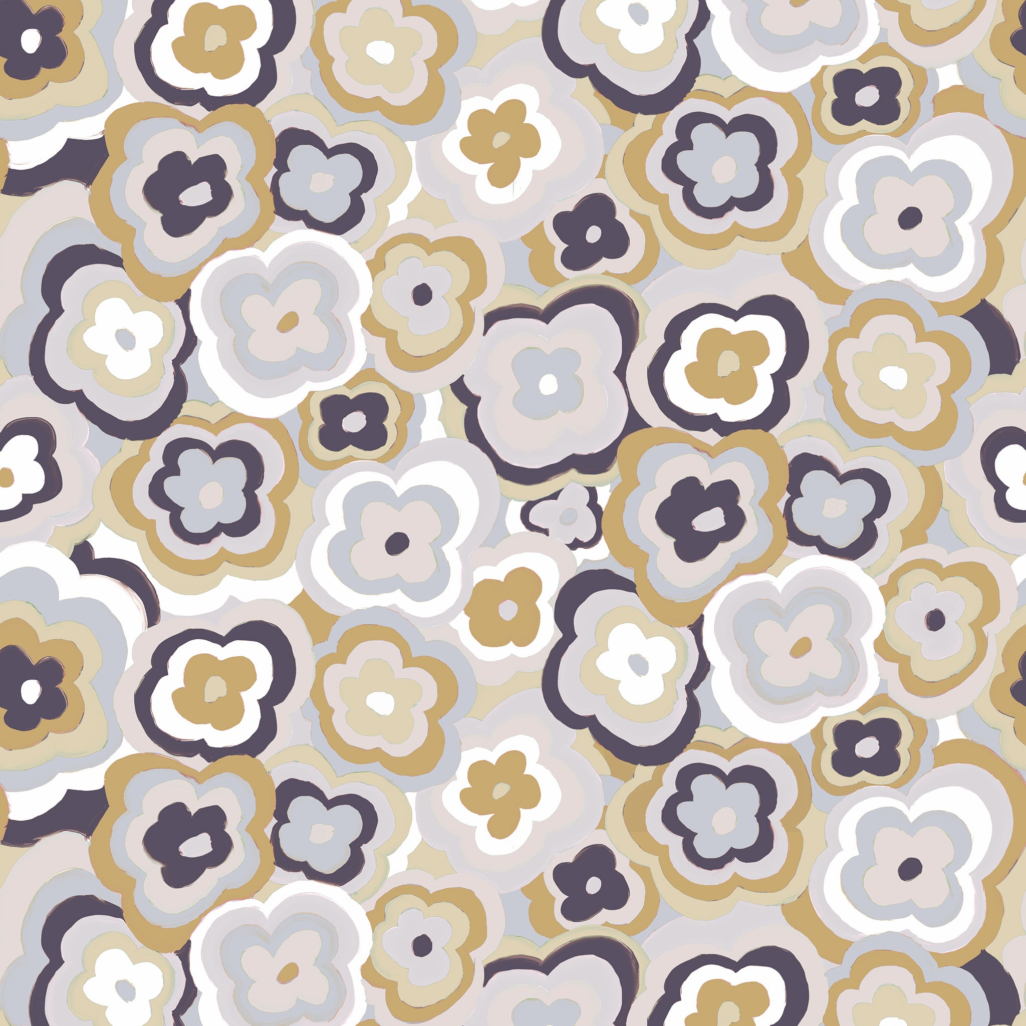 Papier peint floral rétro, Honey