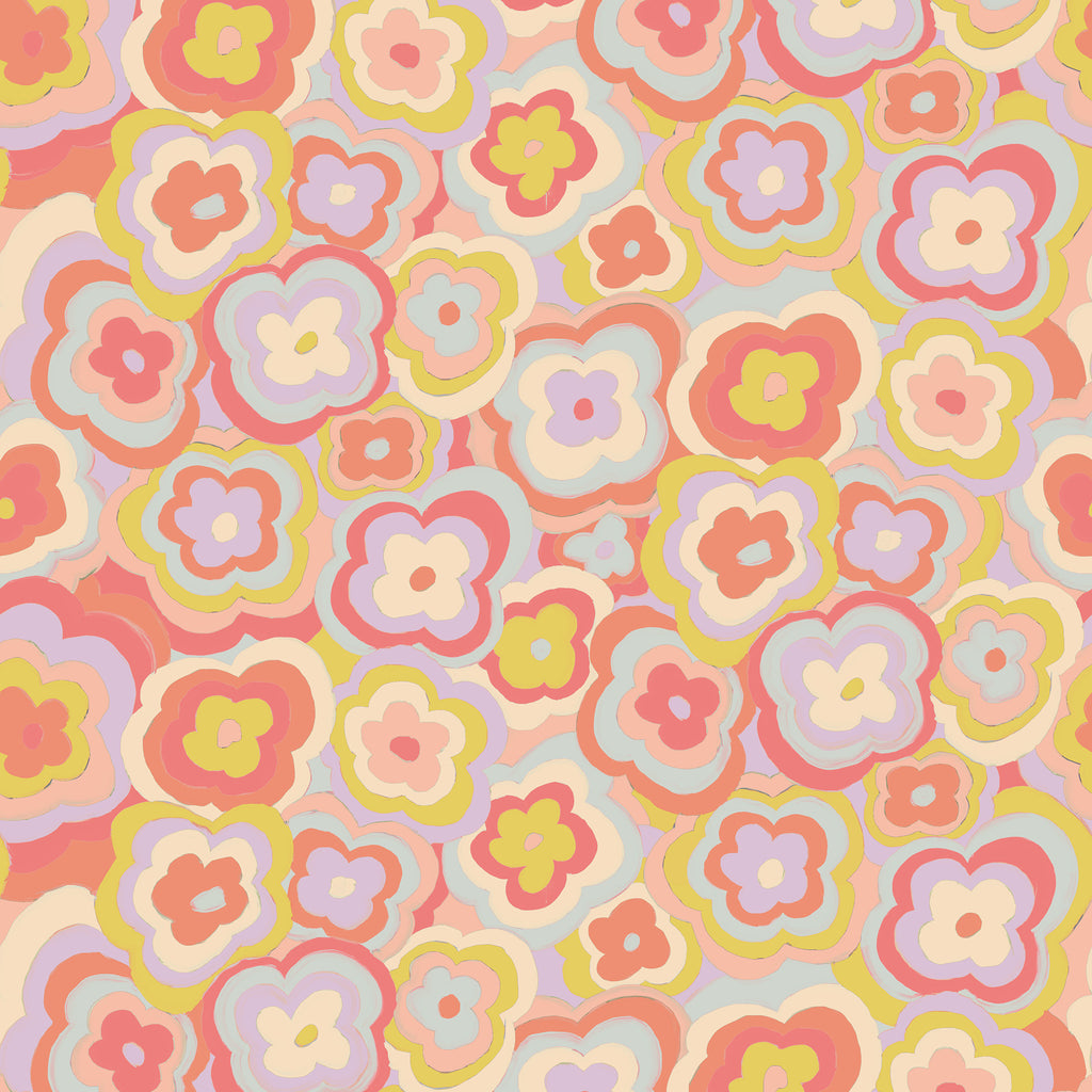 Papier peint rétro fleuri, Pucci