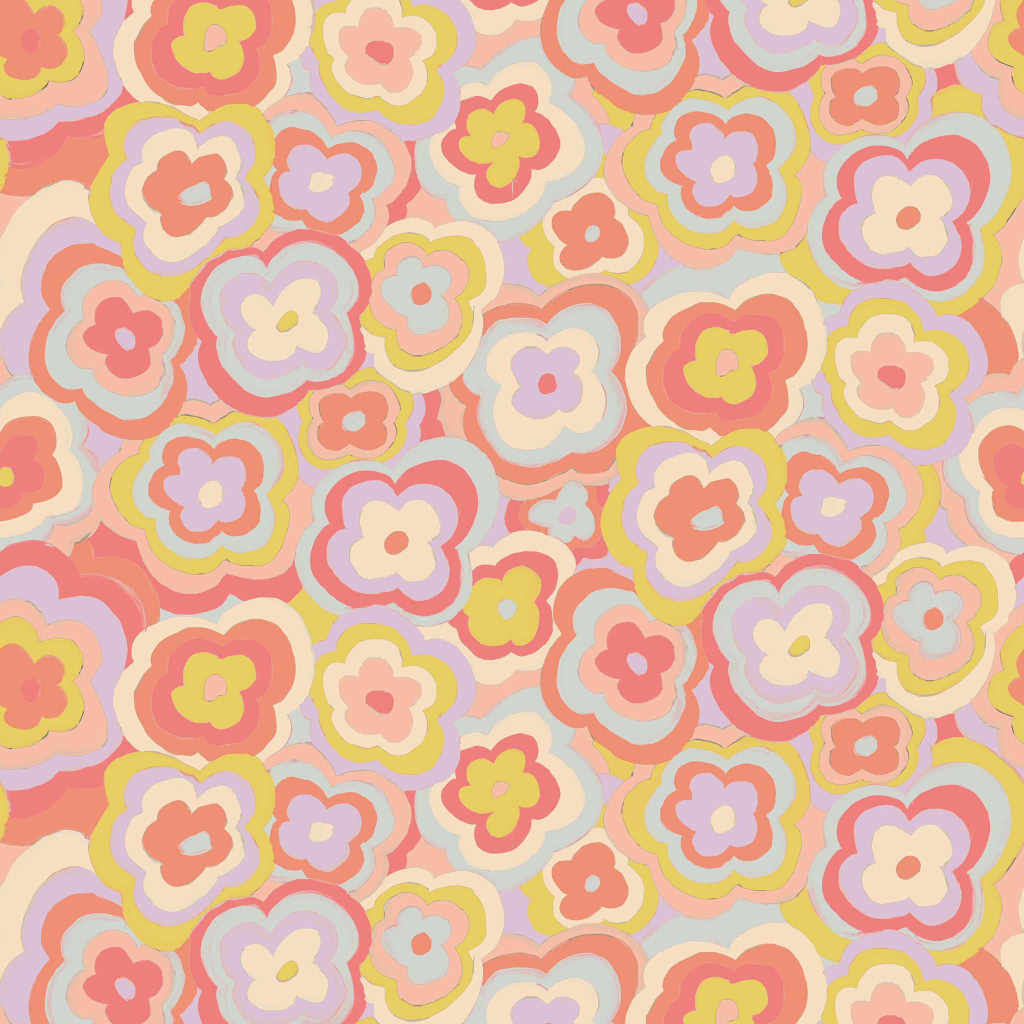 Papier peint rétro fleuri, Pucci