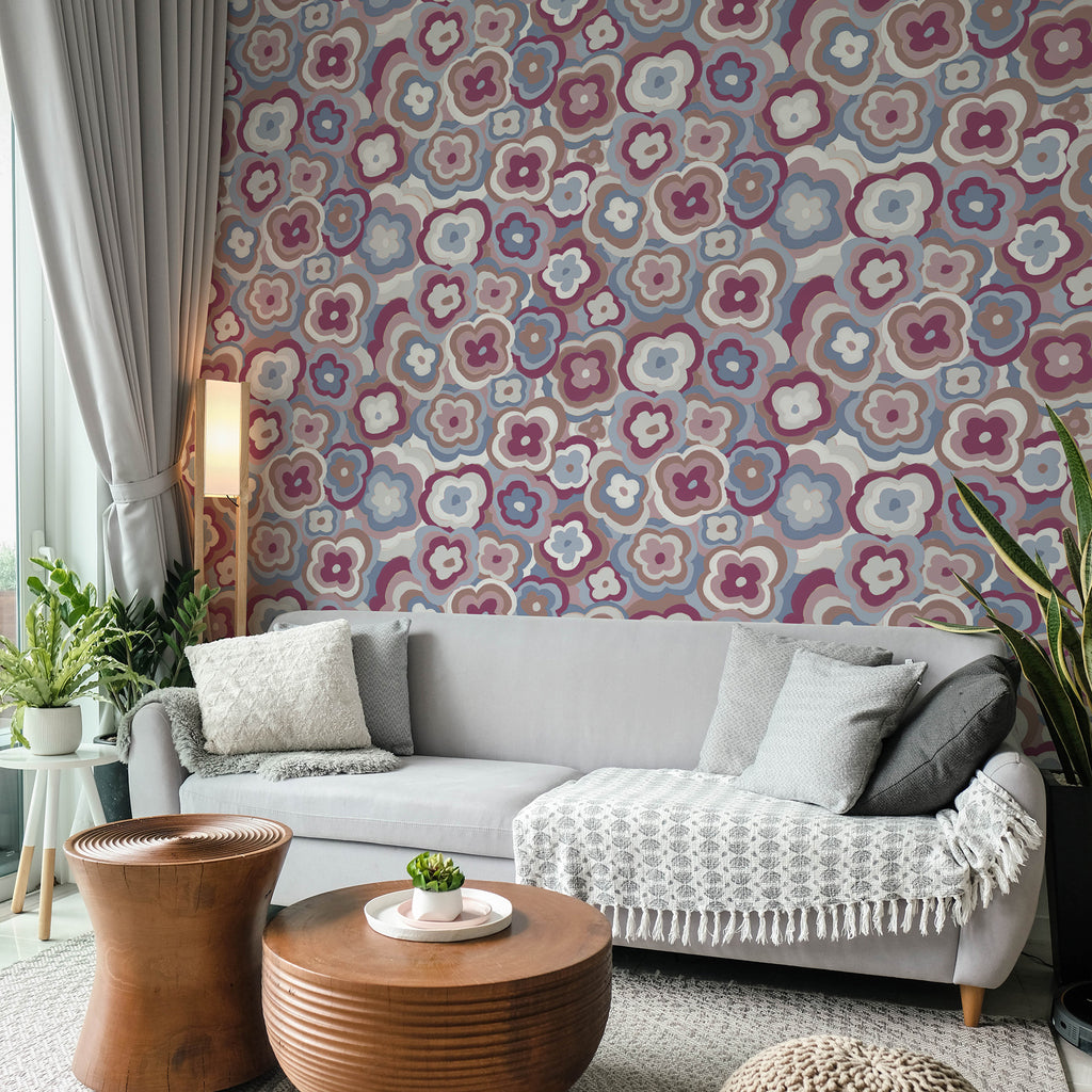 Papier peint rétro floral, Barbe-Bleue