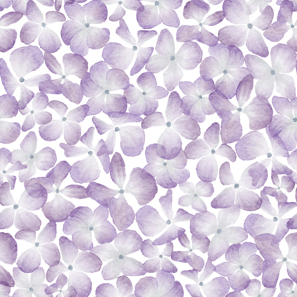 Papier peint hortensias, violet