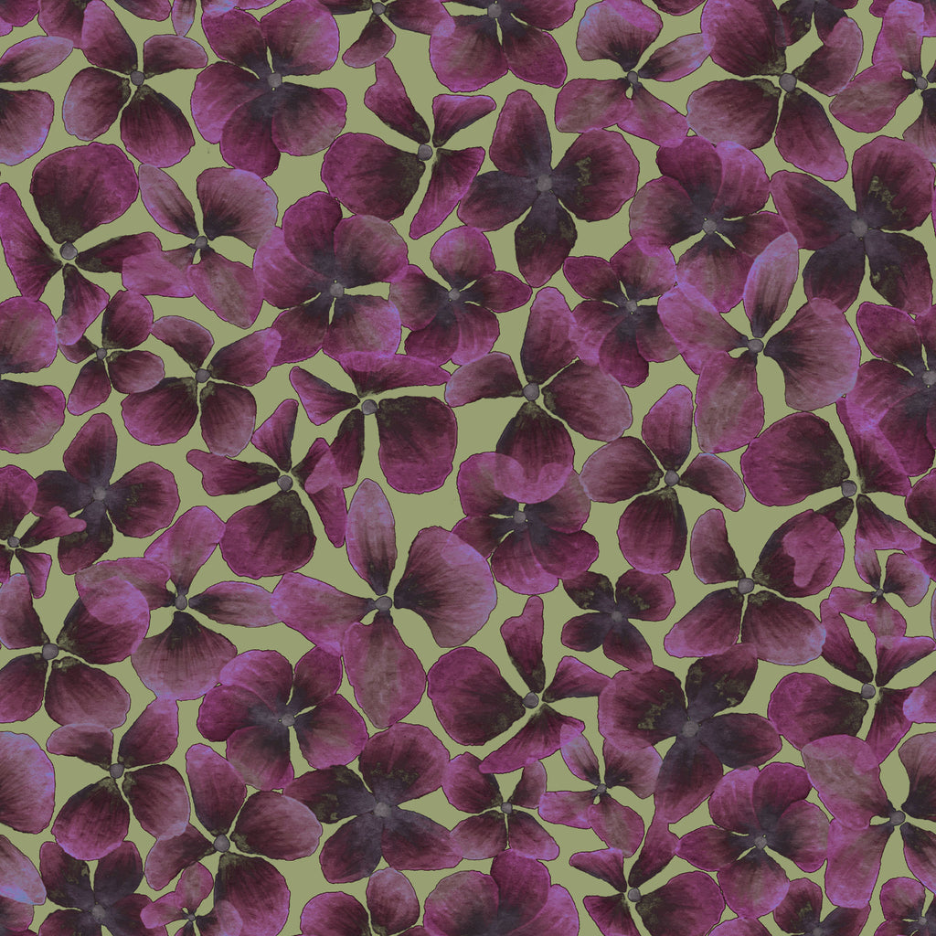 Papier peint Hortensias, Bordeaux
