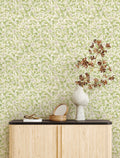 Papier peint Hortensia, Vert