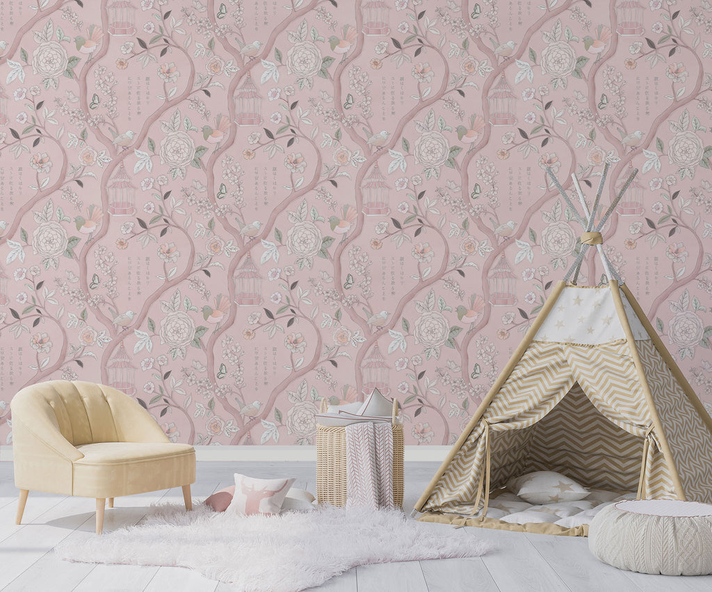 Papier peint Jardin japonais, Rose layette