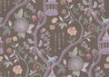 Japanese Garden Fabric, Chocolate Mauve
