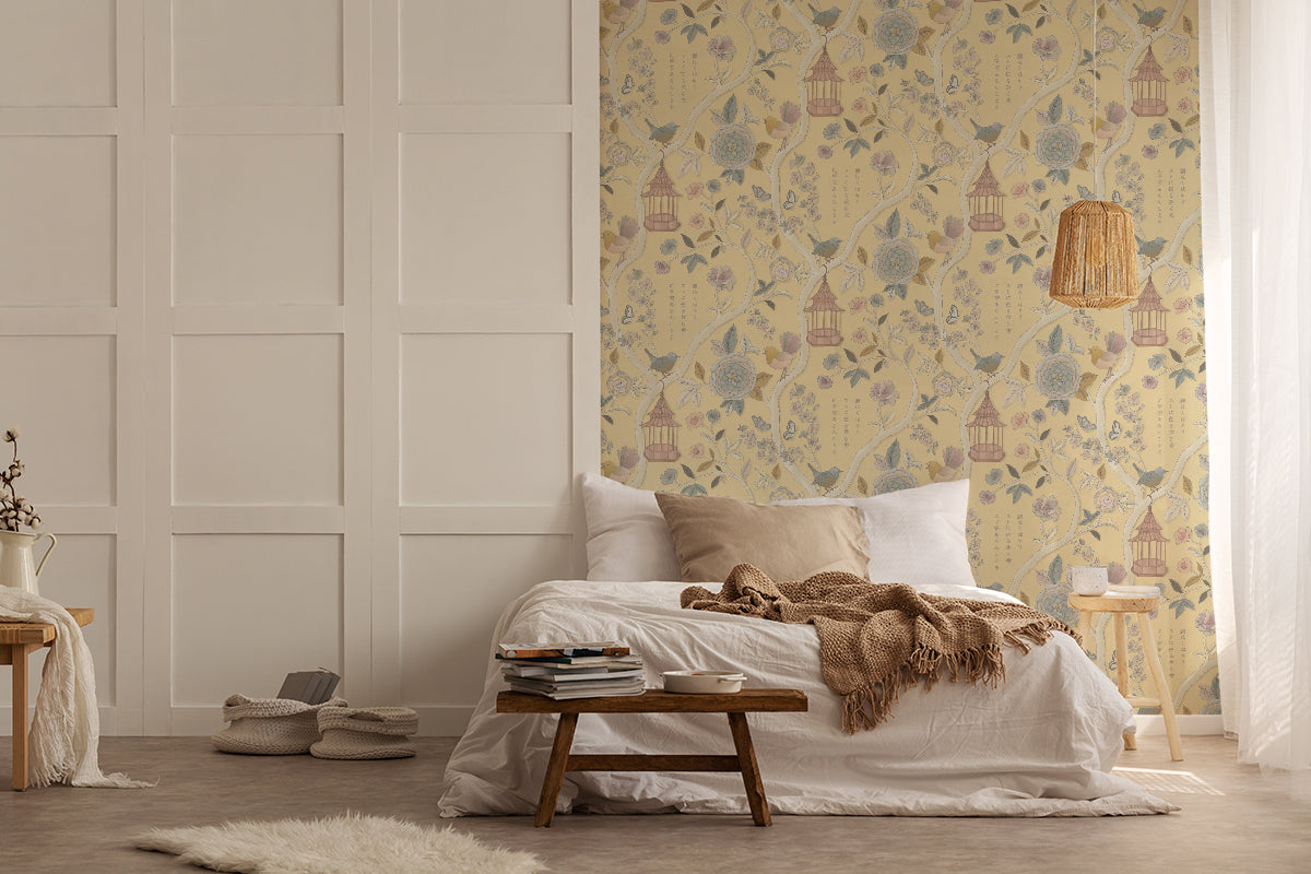 Papier peint Jardin japonais, Bouton d'or