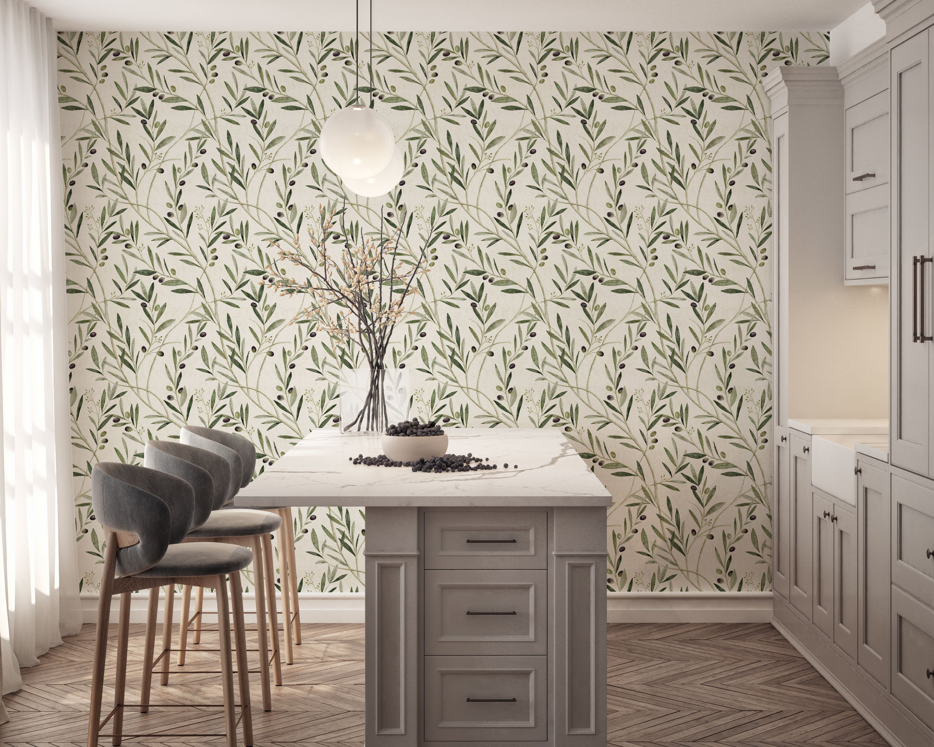 Papier peint Dahlia Retombant, Rosetta
