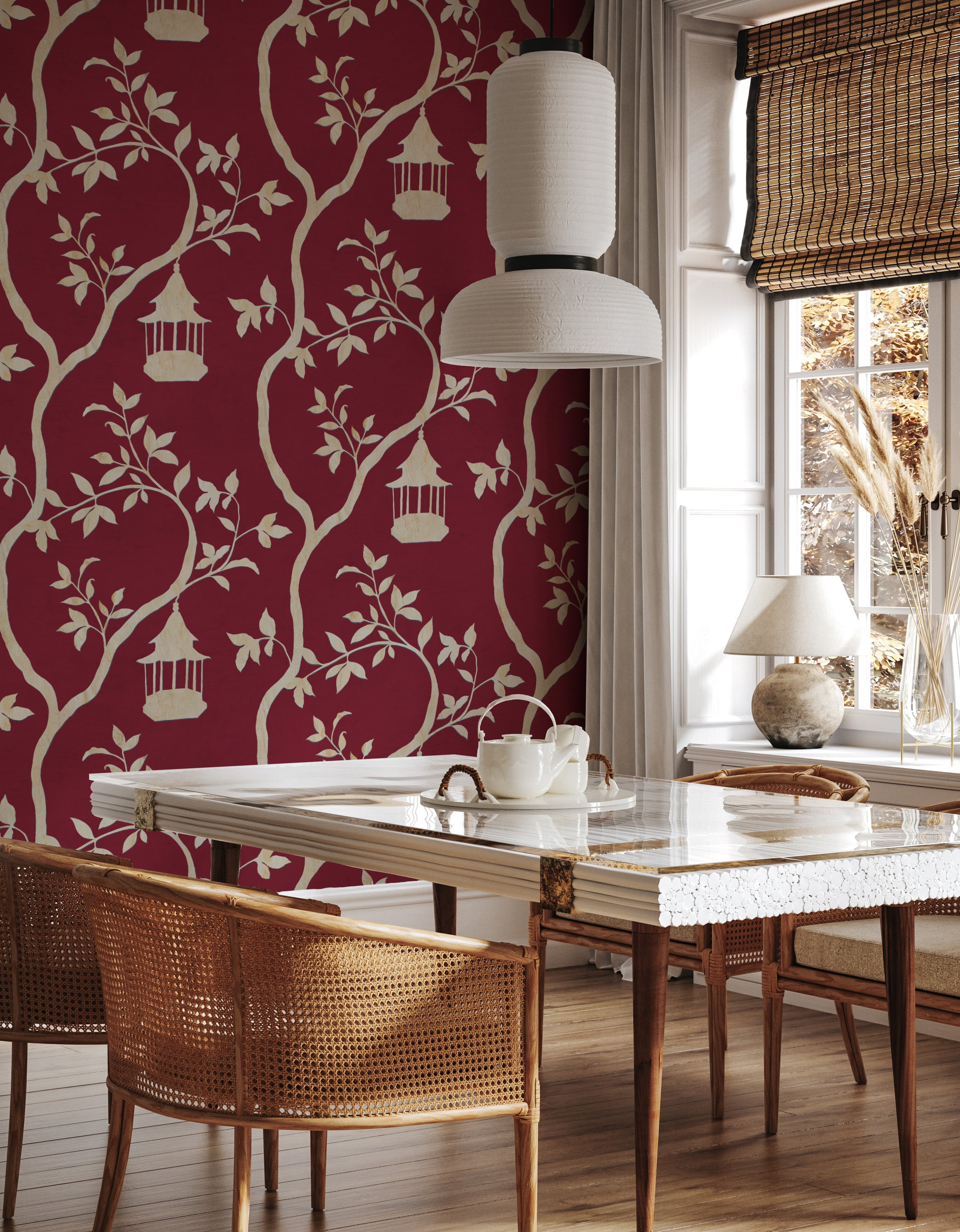 Papier peint Dahlia Retombant, Rosetta