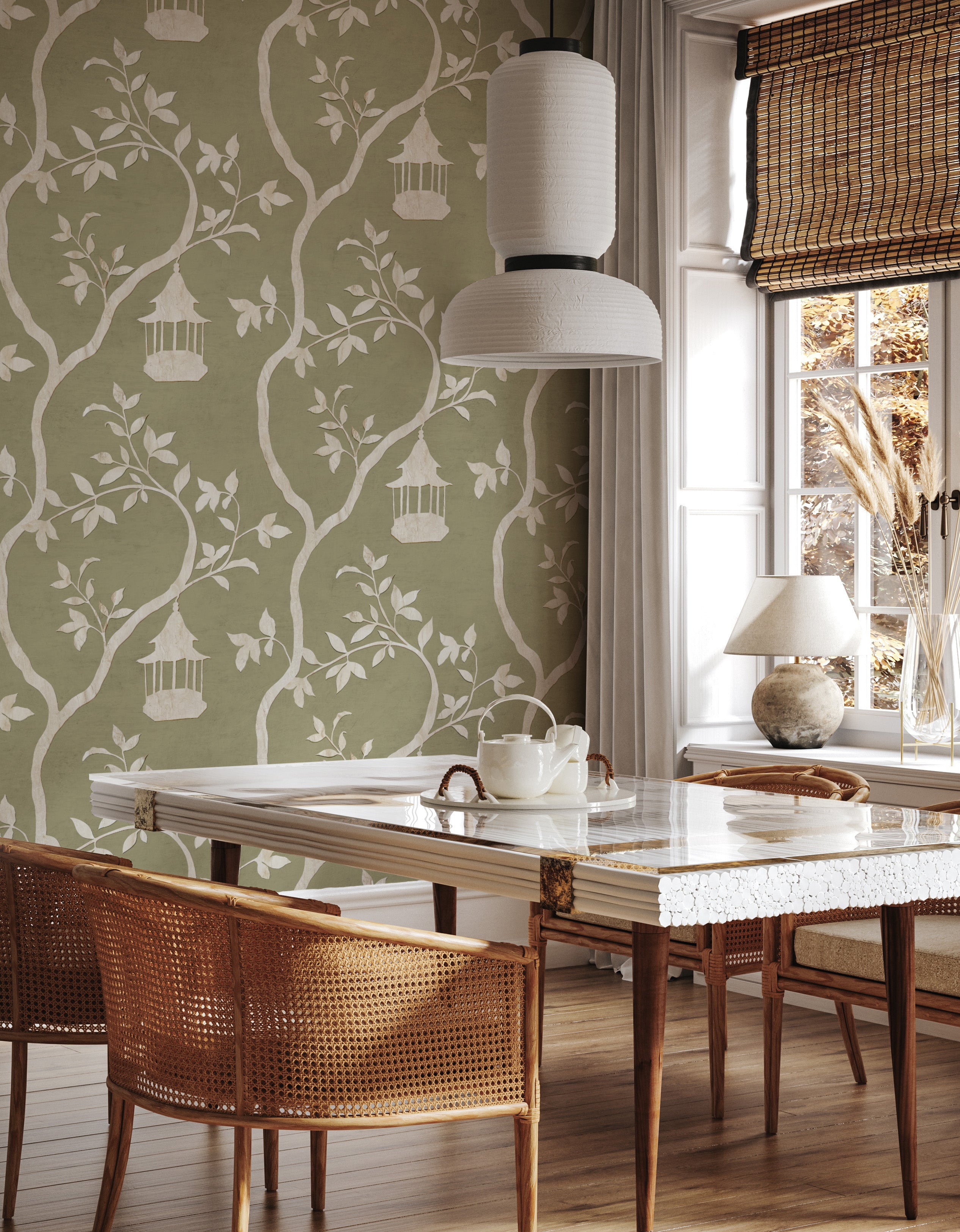 Papier peint Dahlia Retombant, Rosetta