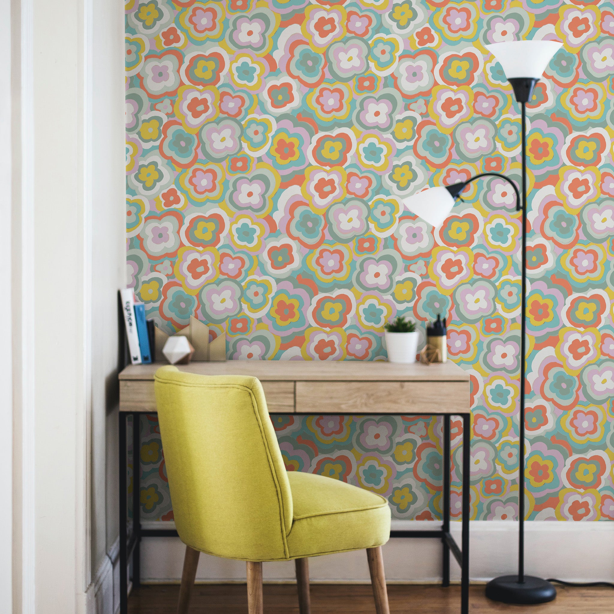 Papier Peint Floral Rétro, Berceuse