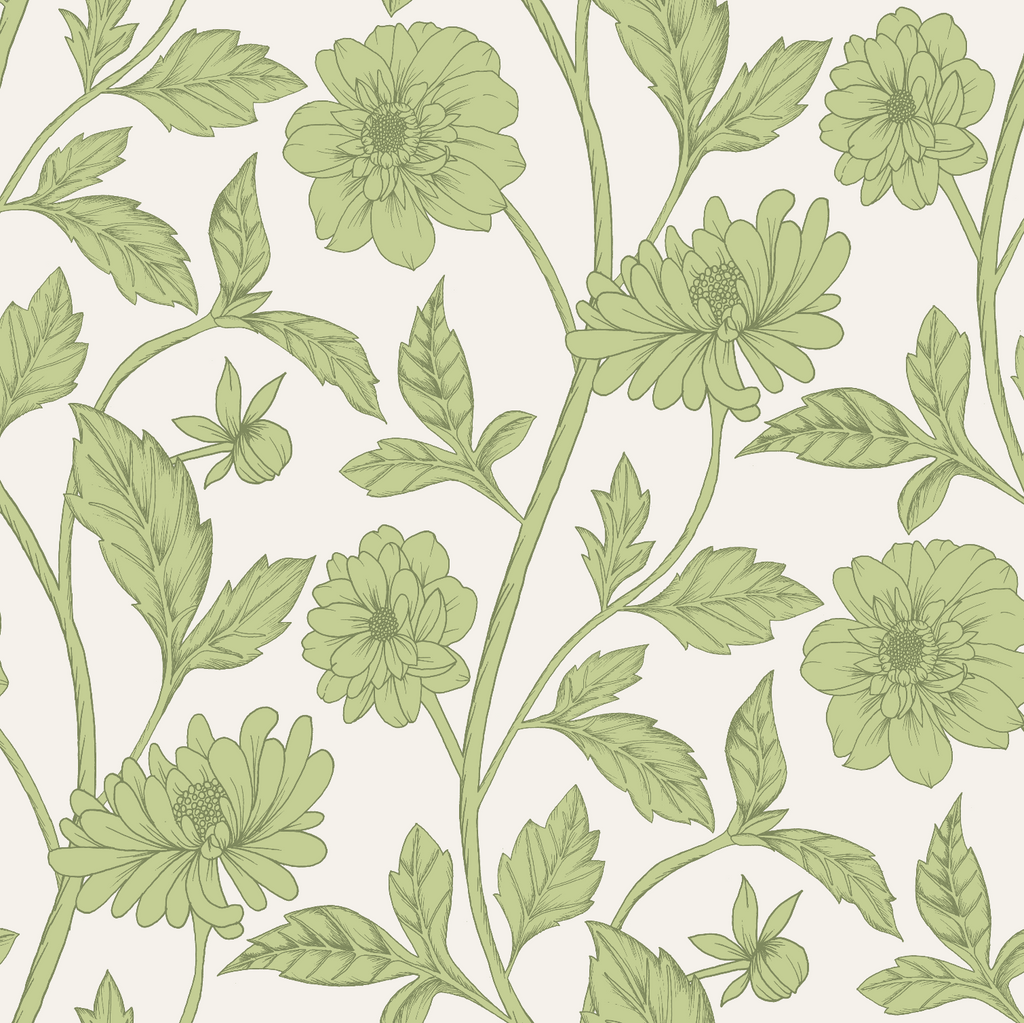  Papier peint Dahlia Retombant, Pistachio