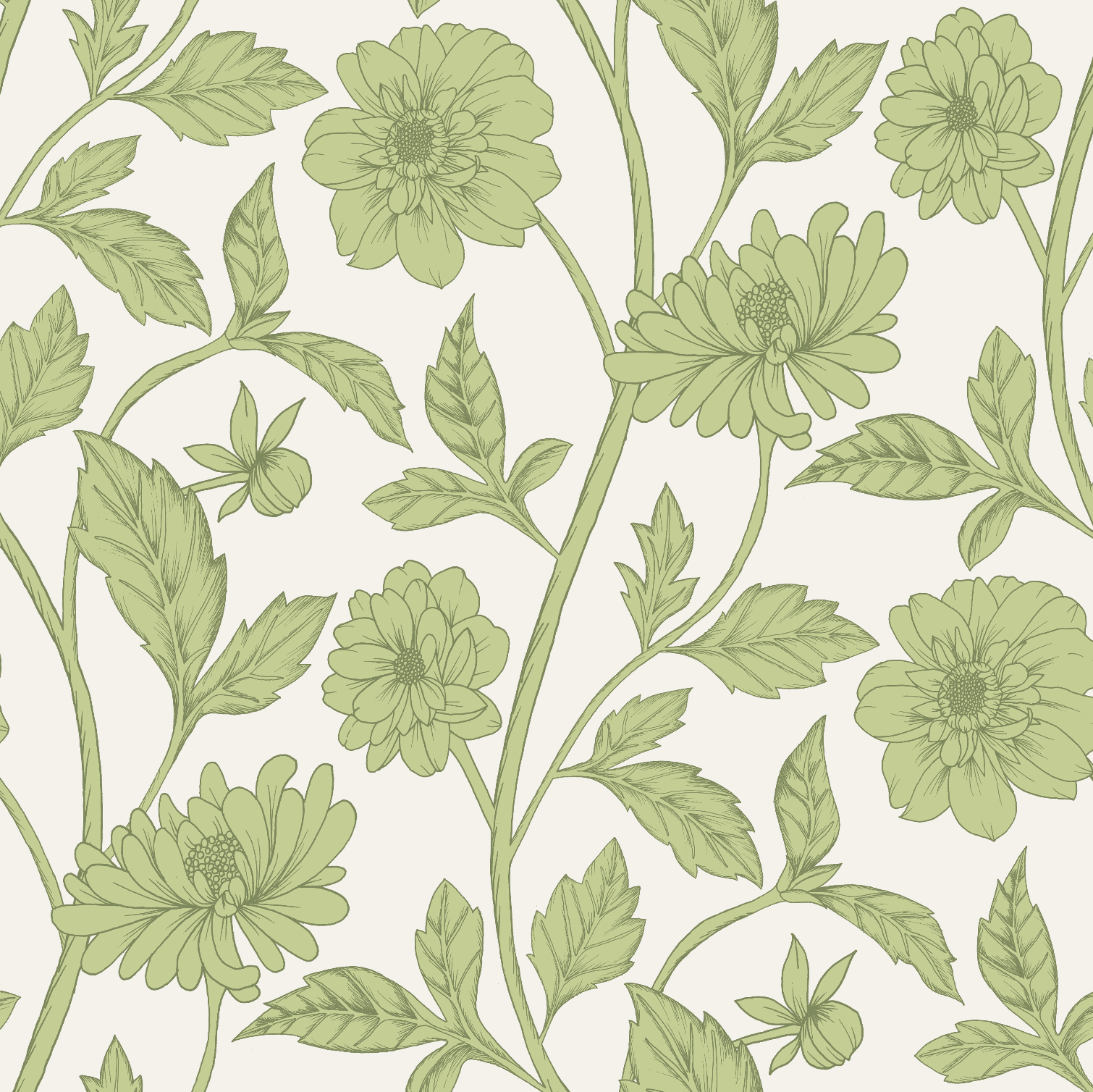  Papier peint Dahlia Retombant, Pistachio