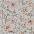 Trailing Dahlia Fabric, Dove