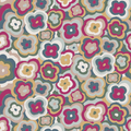 Retro Floral Fabric, Maroon