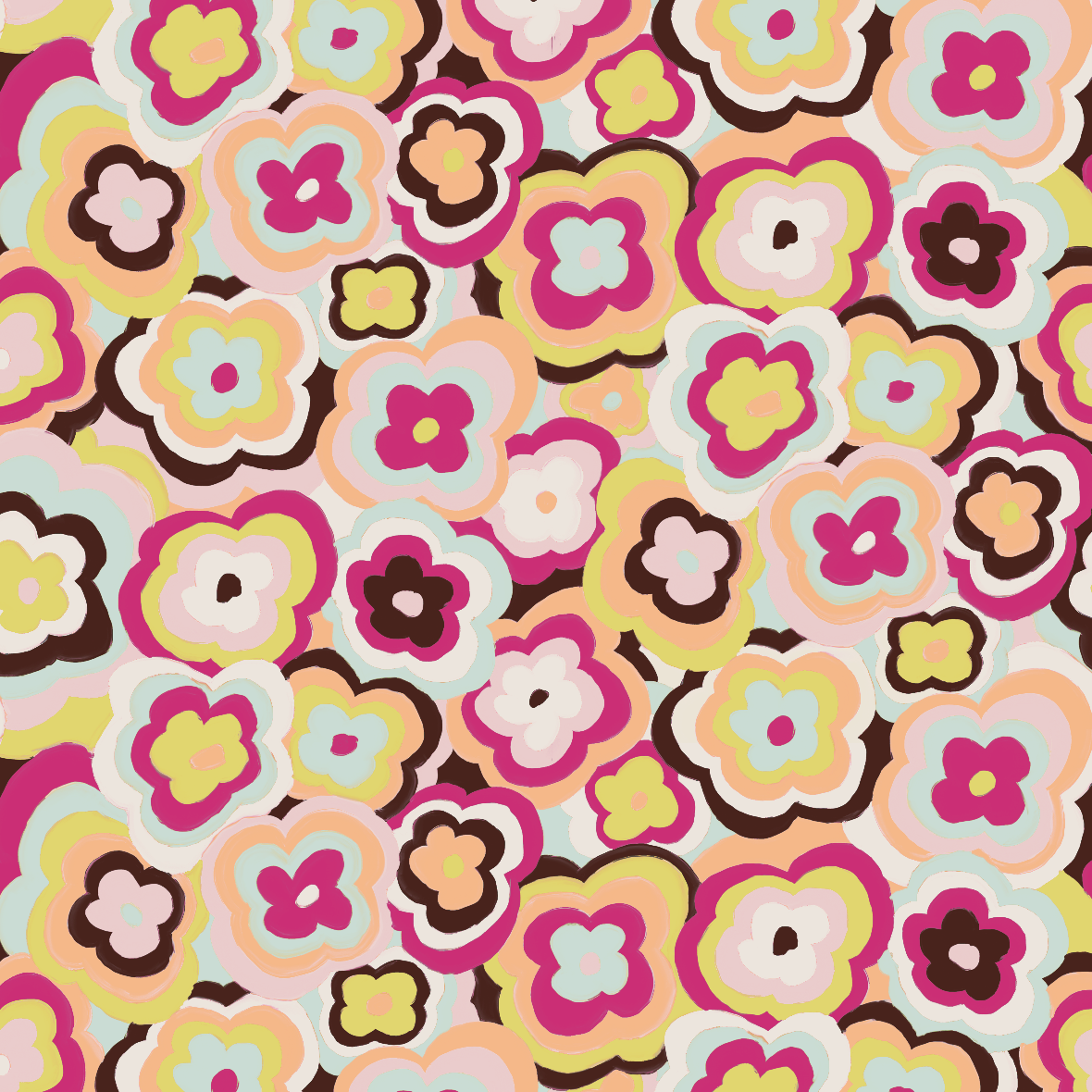 Retro Floral Fabric, Summer