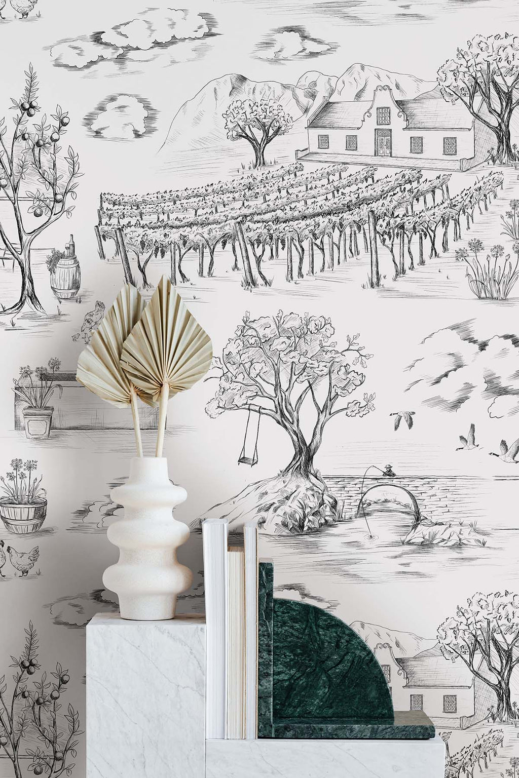 Papier peint Dahlia Retombant, Rosetta
