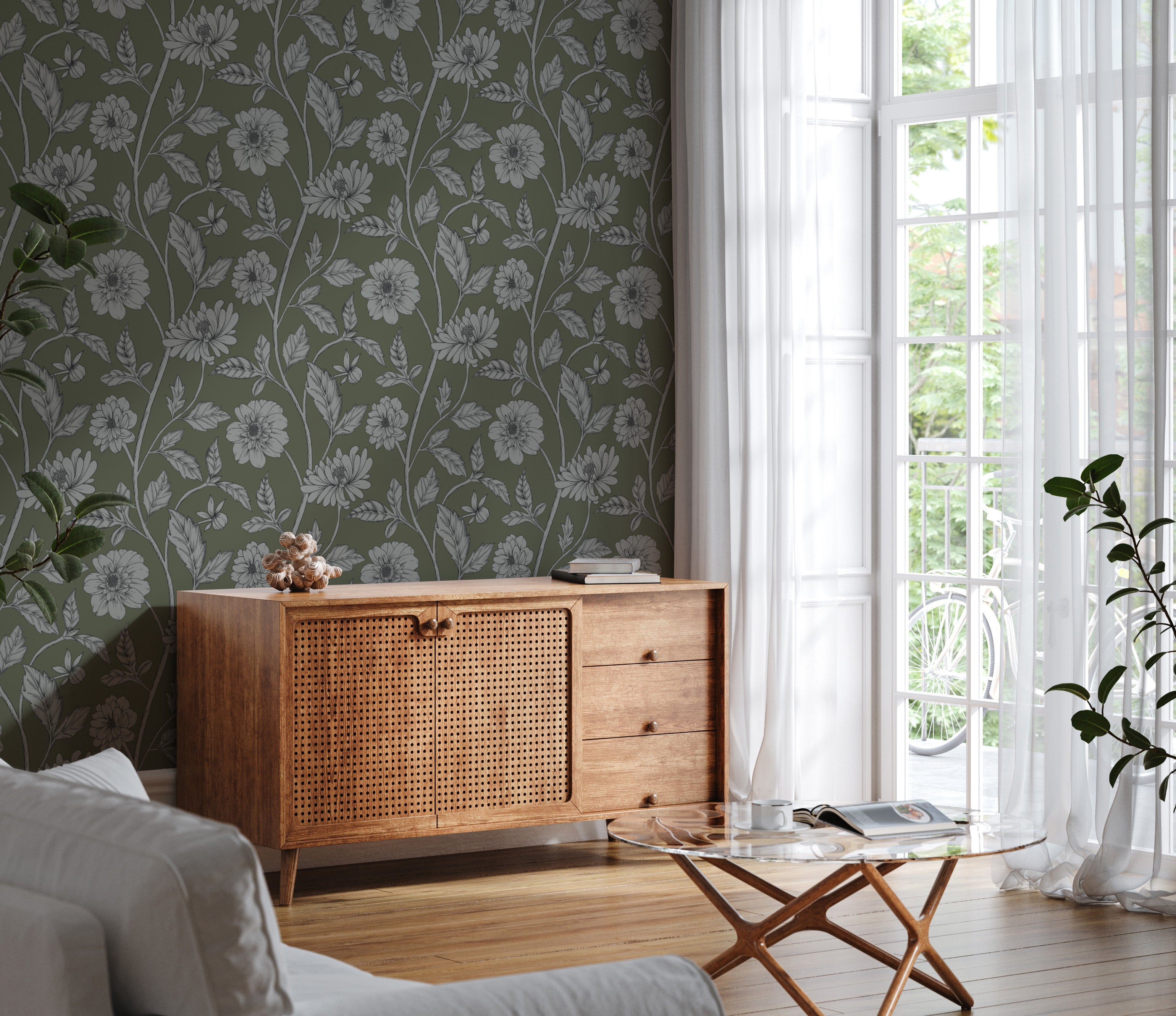 Papier peint Dahlia Retombant, Amazon