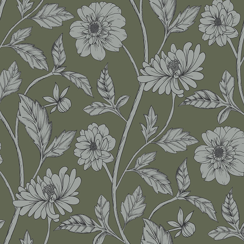 Papier peint Dahlia Retombant, Amazon