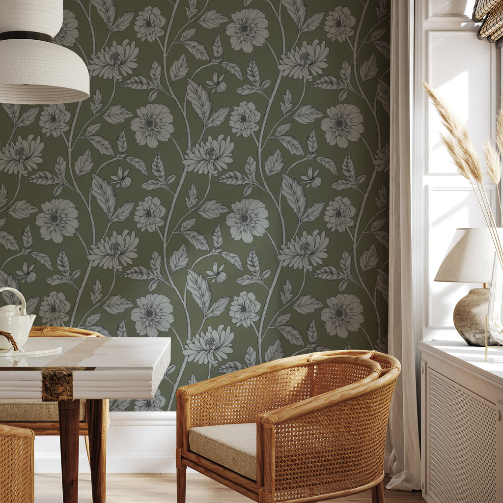 Papier peint Dahlia Retombant, Amazon