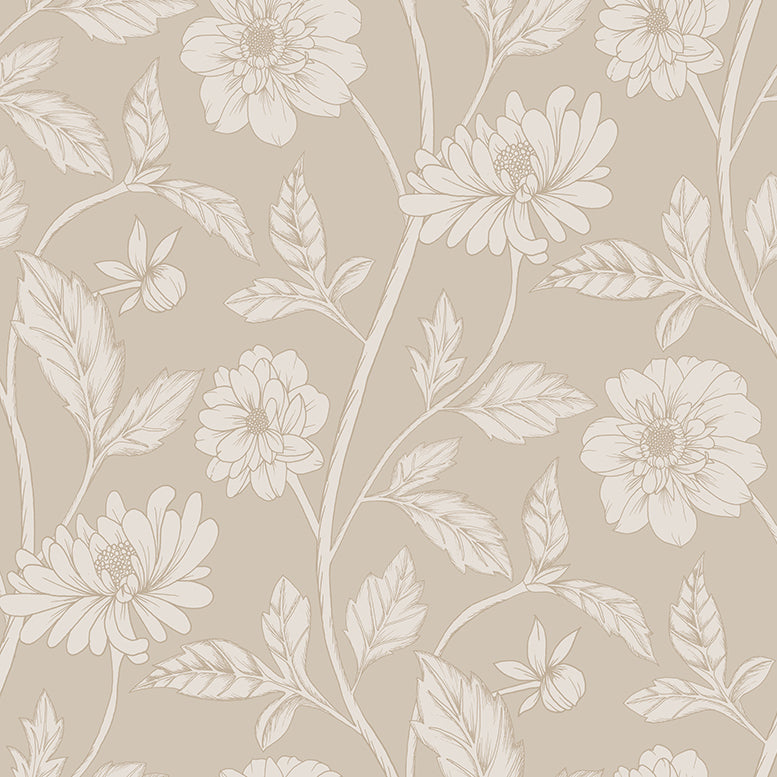 Papier peint Dahlia Retombant, Beige