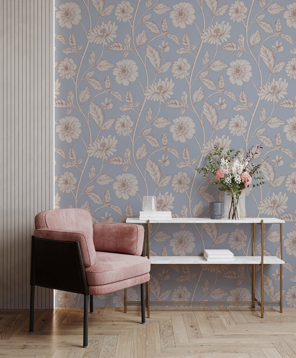Papier peint Dahlia Retombant, Bluebeard