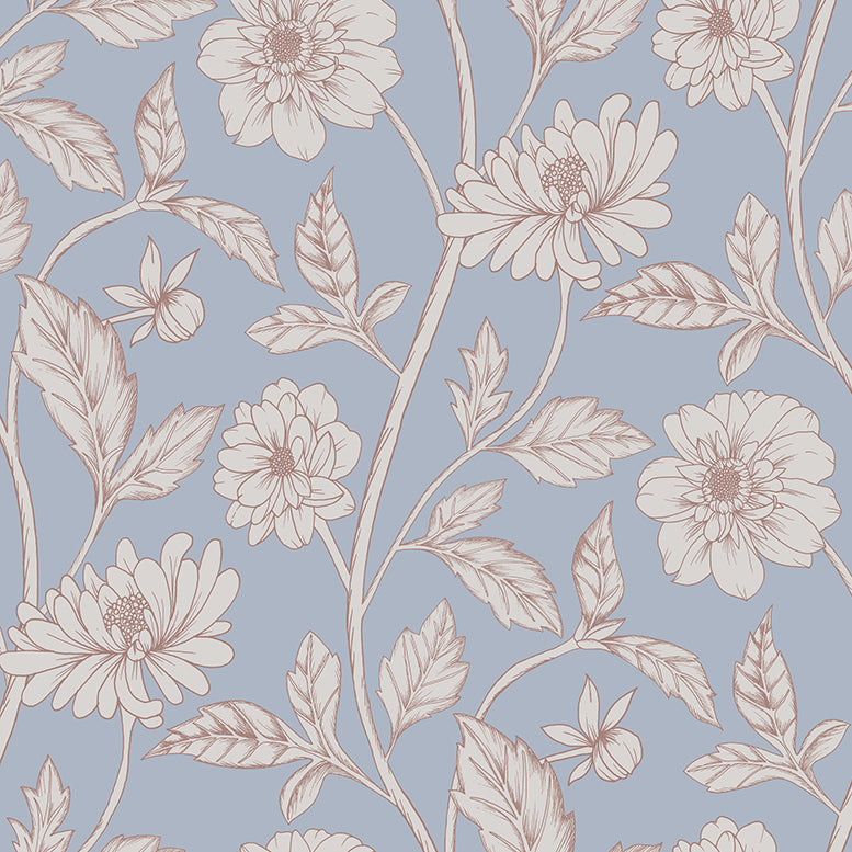 Papier peint Dahlia Retombant, Bluebeard