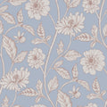 Trailing Dahlia Fabric, Bluebeard